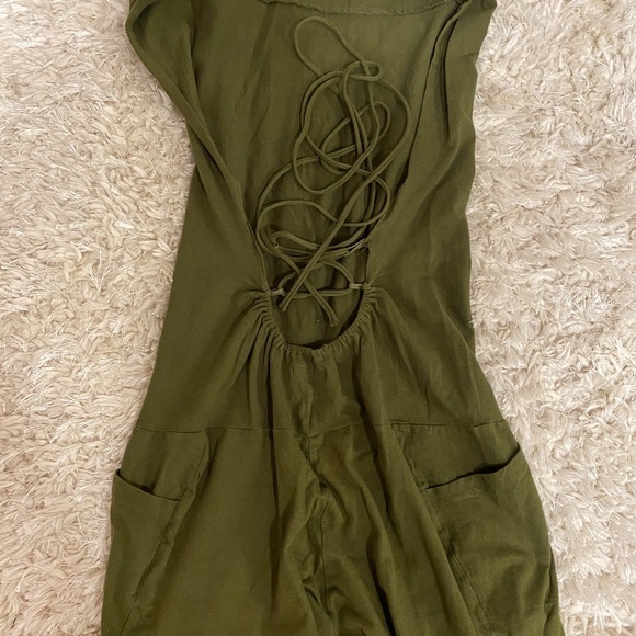 Olive Green Sleeveless one piece - Picture 7 of 9